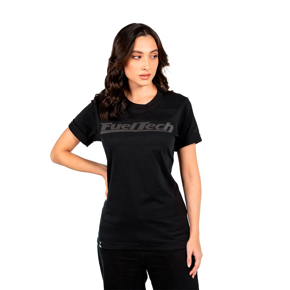 Camiseta Baby Look Preta Carbono