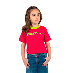 Camiseta Infantil Cropped Rosa