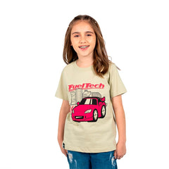 Camiseta Infantil Carro Rosa