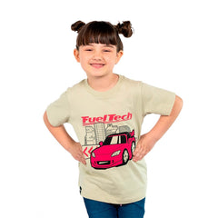 Camiseta Infantil Carro Rosa